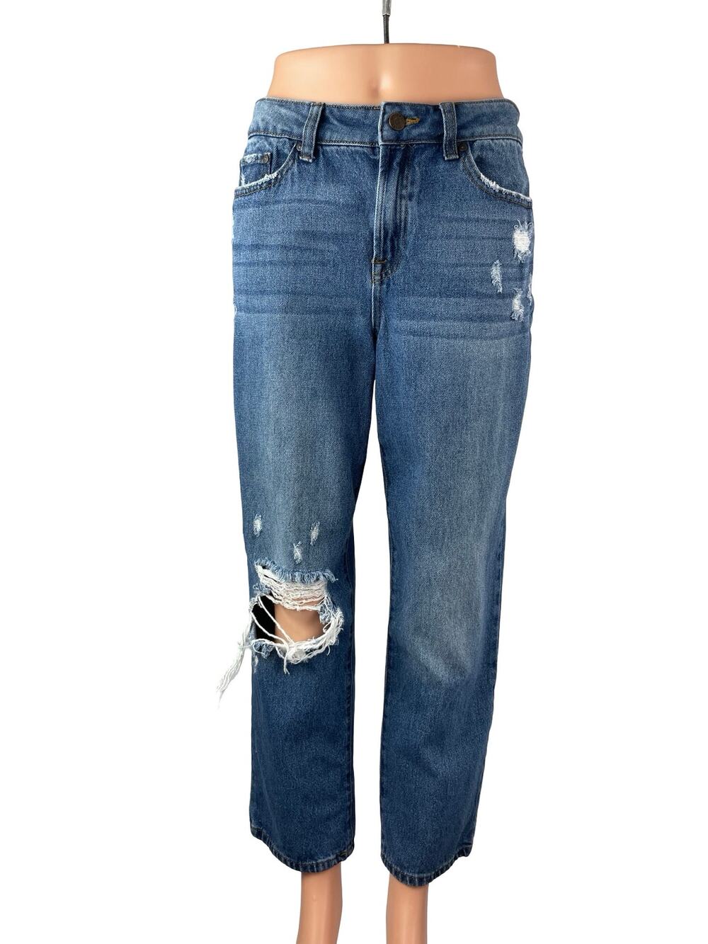 Sincerely Jules Women's Distressed High Rise Straight Denim Jeans Pants Sz 5/27